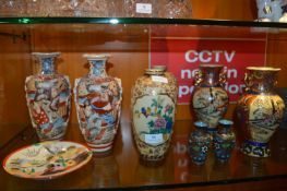 Japanese Vases, Cloisonne Ware, etc.