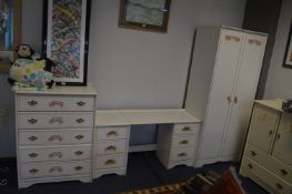 Three Piece Bedroom Suit; Single Wardrobe, Five Dr