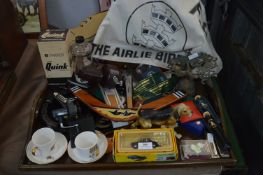 Tray Lot of Collectibles; Shakespeare Bakelite Fis