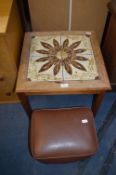 Retro Tiled Top Coffee Table and a Pouffe