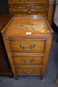 Vintage Oak Three Drawer Bedside Cabinet (AF)
