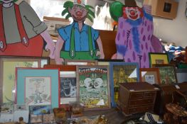 Eleven Framed Reproduction Circus Prints and Pictu