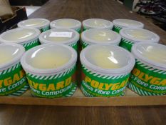 Twelve Tubs of Polygard Glass Fibre Compound Kit N