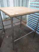 *Wooden Topped Tubular Metal Framed Table 90x90x10