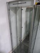 *Double Door Mirror Backed Cabinet with Five Shelv