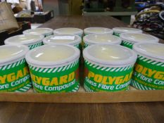 Twelve Tubs of Polygard Glass Fibre Compound Kit N