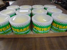 Twelve Tubs of Polygard Glass Fibre Compound Kit N