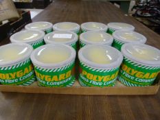 Twelve Tubs of Polygard Glass Fibre Compound Kit N