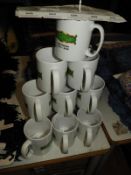 *12 White Ceramic Printed Cups