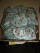 *50 Stitch On Blue Heart Sequin Panels