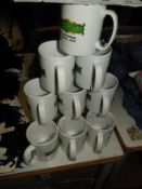 *12 White Ceramic Printed Cups