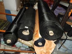 *Five Rolls of Coated Black Fabric