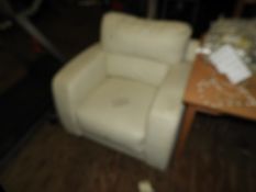 *Cream Leather Easy Chair