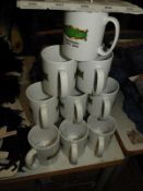 *12 White Ceramic Printed Cups