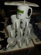 *12 White Ceramic Printed Cups