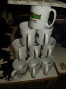*12 White Ceramic Printed Cups