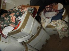 *Four Boxes of Assorted Fabric Remnants, Pillow Ca