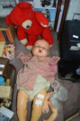 Vintage Doll (AF) plus Teddy Bear