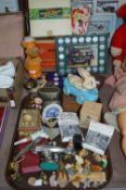 Tray Lot of Collectibles Including Zeppelin Lighte