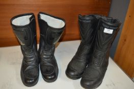 Two Pairs of Motorcycle Boots, Fat Thomas Gore Tex