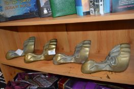 Set of Four Brass Bath Feet