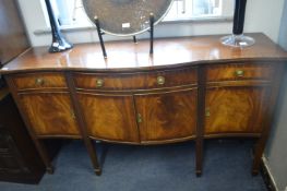 Serpentine Front Flame Walnut Effect Sideboard