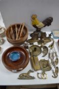 Decorative Brassware, Wooden Bowls, Cast Iron Cock