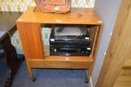 Retro Teak Hi Fi Cabinet with Kenwood and Sherwood