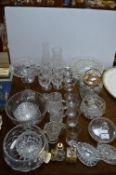 Glassware Including Crystal Wine Glasses, Cake Pla