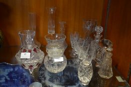 Cut Glass Crystal Vases, Sherry Glasses, etc.