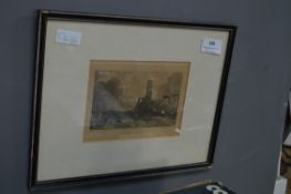 Framed Engraving of Kilnsea Church