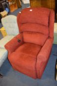 Red Upholstered Electric Reclining Chair
