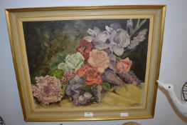 Framed Oil on Board Study of Flowers by C.Y. Snell
