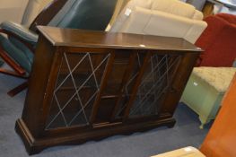 Retro Dark Oak Bookcase with Glazed Front