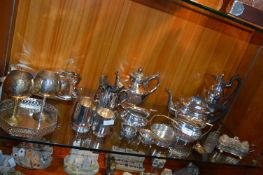 Silver Plate Teapots, Serving Dishes, etc.