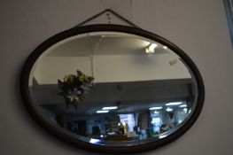 Inlaid Mahogany Bevelled Edge Wall Mirror