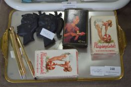 Tray Lot of Collectables Including Vintage Pin Up