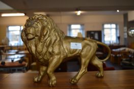 Cast Metal Gilded Lion