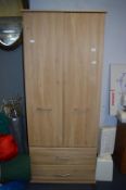 Oak Effect Two Door Wardrobe