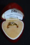 Ladies Unmarked Gold Ring with Genuine Diamond