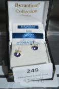 Pair of Silver Byzantium Swarovski Crystal Stud Ea