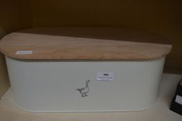 Cream Metal & Beech Bread Bin