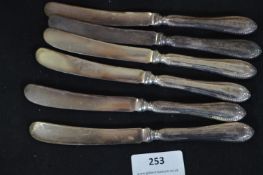 Six Hallmarked Silver Fruit Knives