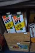 Two Wooden Crates - One Containing Castrol GTX Oil