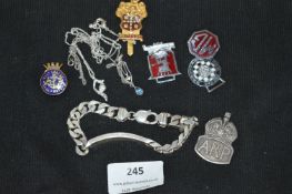 Gents 925 Sterling Silver Chain Bracelet plus Asso