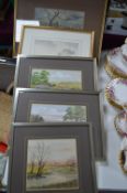 Framed Watercolour Landscapes, etc.