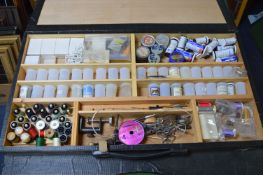 Fishing Fly Tying Case plus Accessories, Tools, Fo