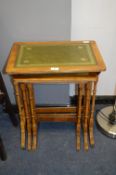 Leather Topped Nest of Three Tables