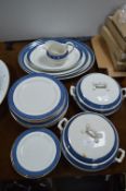 Blue Dinner Service with Gilt Rims