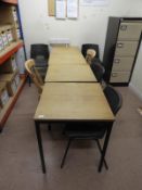 *Four Square Tables and Assorted Chairs
